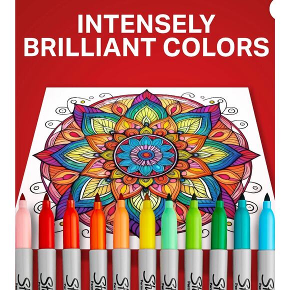 Sharpie Permanent Markers, Fine and Ultra Fine Tips, Assorted Colors, 21 Count - Picture 2 of 2